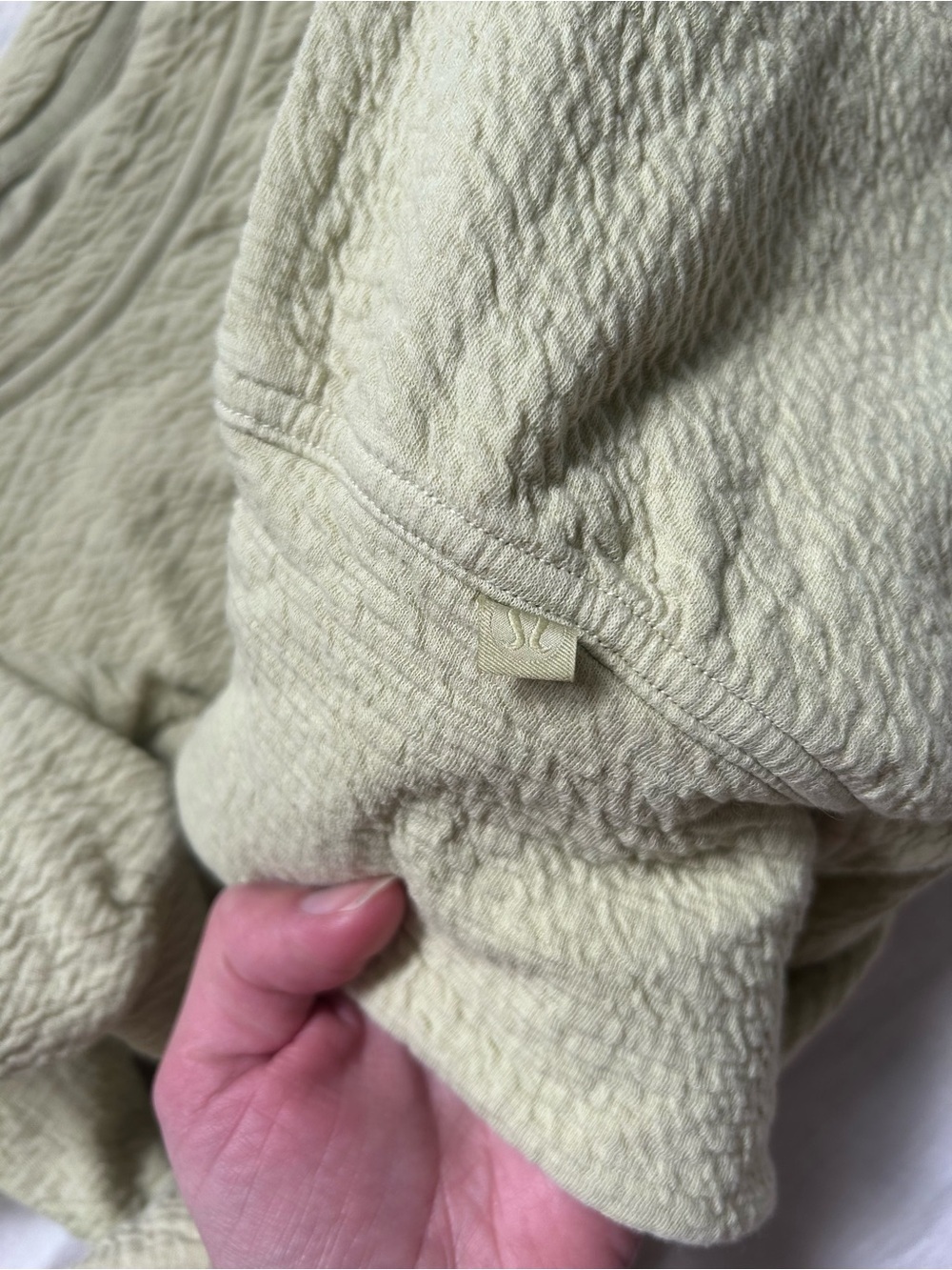 lululemon athletica Cropped Textured Pullover Sweatshirt - Light Sage - Picture 3 of 3